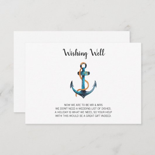 水色いかりヌティカルウィングウェル結婚ズ エンクロージャーカード (正面/裏面)