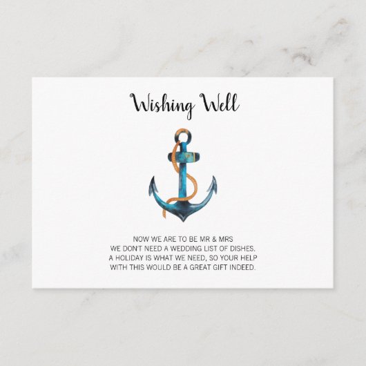 水色いかりヌティカルウィングウェル結婚ズ エンクロージャーカード (正面)