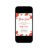 水色いちごガールベビーシャワースウィートベリー 招待状