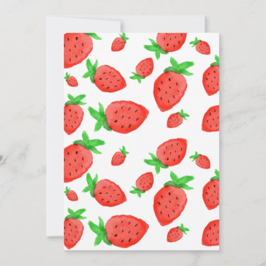 水色いちごガールベビーシャワースウィートベリー 招待状 (裏面)