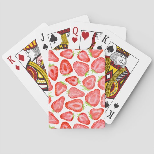 水色いちごスライス模様 トランプ (裏面)