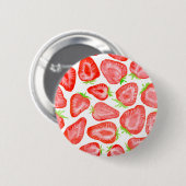 水色いちごスライス模様 缶バッジ (正面&裏面)