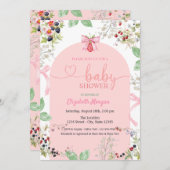 水色いちごボウフルーツベビーシャワー 招待状 (正面/裏面)