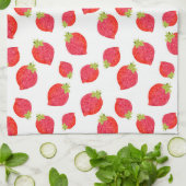 水色いちご柄 キッチンタオル (折り畳み)