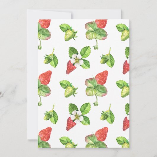 水色いちご植物性退職パーティー 招待状 (裏面)