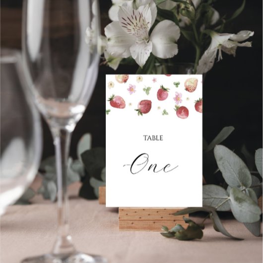 水色いちご赤ちゃんシャワーテーブル番号 テーブルナンバー