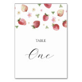 水色いちご赤ちゃんシャワーテーブル番号 テーブルナンバー (正面)