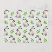 水色うさぎと草 ポストカード (正面)