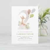 水色うさぎウッドランド二番目の誕生日パーティー 招待状 (スタンド正面)