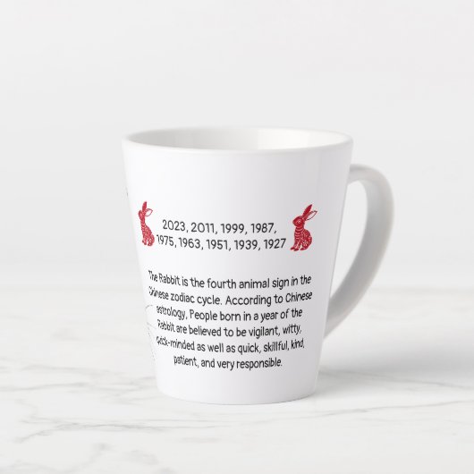 水色うさぎ中国の旧正月2023コフ カフェラテマグ (右アングル)