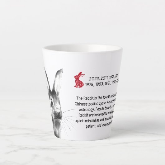 水色うさぎ中国の旧正月2023コフ カフェラテマグ (正面)
