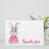 水色うさぎ名門私立校風のありがとう 便箋 (スタンド正面)