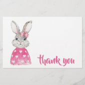 水色うさぎ名門私立校風のありがとう 便箋 (正面)