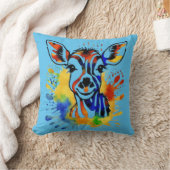 水色おもしろいカラフルアンテロール クッション (ブランケット)