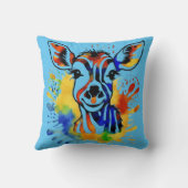 水色おもしろいカラフルアンテロール クッション (裏面)