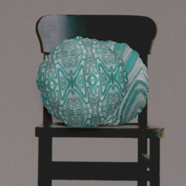 水色および灰色の波状層状鉱物 ラウンドクッション