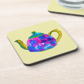 水色お洒落のティーポット コースター (左側)