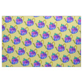 水色お洒落のティーポット ファブリック (ファットクウォーター)