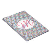 水色お洒落フローラルパターン ノートブック (右側)