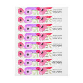 水色お洒落フローラ結婚 ラップアラウンドラベル (シート)