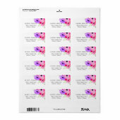 水色お洒落フローラ結婚 ラベル (フルシート)