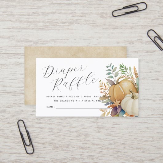 水色かぼちゃおむつラッフルカード 名刺 (正面/裏面インサイチュ)