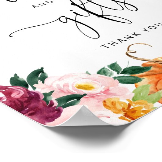 水色かぼちゃのフローラカードとギフトサイン ポスター (角)