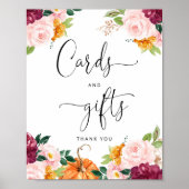 水色かぼちゃのフローラカードとギフトサイン ポスター (正面)