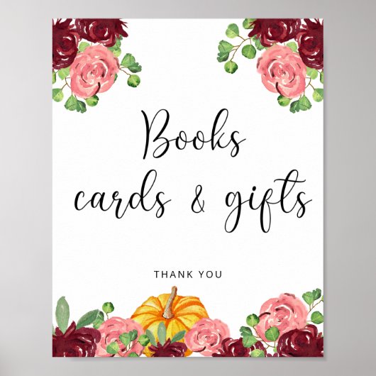 水色かぼちゃのフローラブックカードやギフト ポスター (正面)