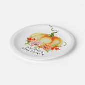 水色かぼちゃの秋ベビーシャワー ペーパープレート (アングル)