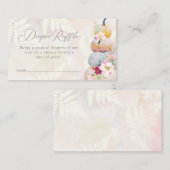 水色かぼちゃの赤ちゃんシャワーおむつラッフル エンクロージャーカード (正面/裏面)