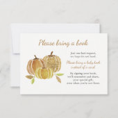 水色かぼちゃの赤ちゃんシャワー本カードを持参 招待状 (正面)