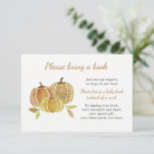 水色かぼちゃの赤ちゃんシャワー本カードを持参 招待状 (スタンド正面)