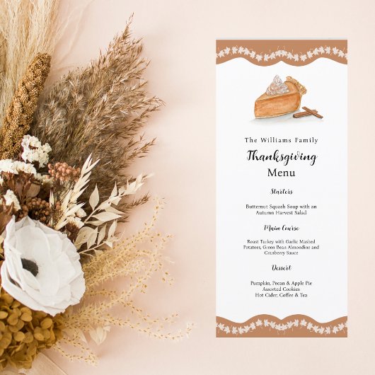 水色かぼちゃパイメープル葉感謝祭 メニュー