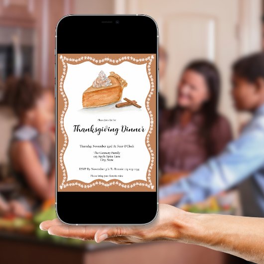 水色かぼちゃパイメープル葉感謝祭 招待状