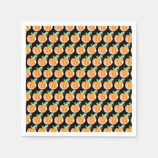 水色かぼちゃパッチパター絵を描ンオレンジ色Pa スタンダードカクテルナプキン (正面)