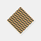 水色かぼちゃパッチパター絵を描ンオレンジ色Pa スタンダードカクテルナプキン (角)