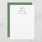 水色かぼちゃ文具パーソナライズされた具 ノートカード (正面/裏面)