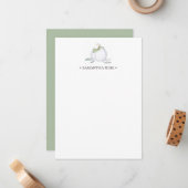 水色かぼちゃ文具パーソナライズされた具 ノートカード (正面/裏面インサイチュ)