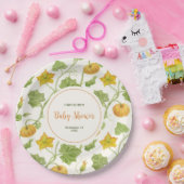 水色かぼちゃ模様 ペーパープレート (パーティー)