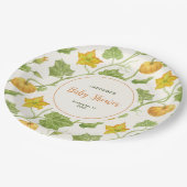 水色かぼちゃ模様 ペーパープレート (アングル)