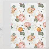 水色かぼちゃ秋柄スクラップブック紙 (正面/裏面)