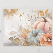 水色かぼちゃ秋柄スクラップブック紙 (正面/裏面)