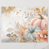 水色かぼちゃ秋柄スクラップブック紙 (正面)