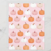 水色かぼちゃ秋柄スクラップブック紙 (正面/裏面)