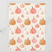 水色かぼちゃ秋柄スクラップブック紙 (正面/裏面)