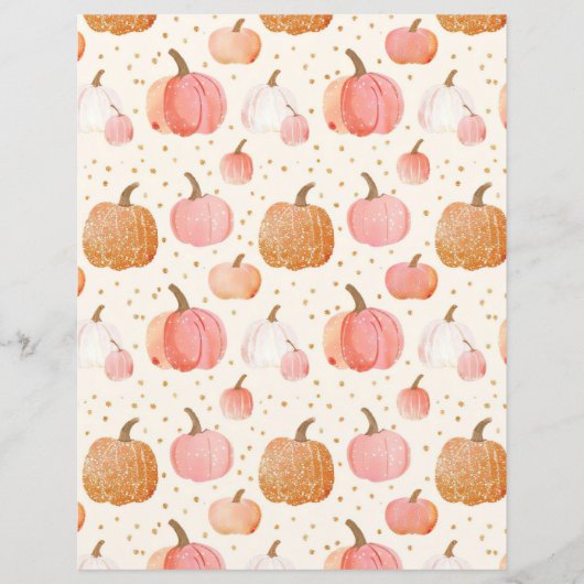 水色かぼちゃ秋柄スクラップブック紙 (正面)