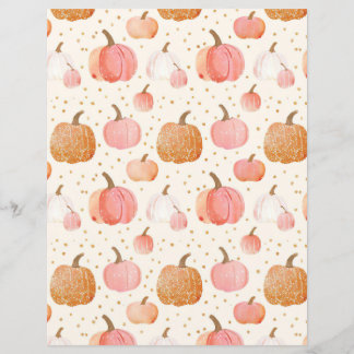 水色かぼちゃ秋柄スクラップブック紙