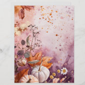 水色かぼちゃ秋柄スクラップブック紙 (正面/裏面)