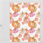 水色かぼちゃ秋柄スクラップブック紙 (正面/裏面)